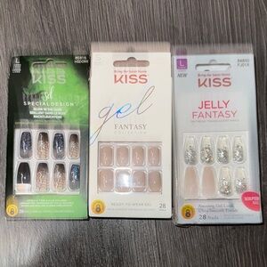 KISS Gel Fantasy and Jelly Fantasy Nail Set - Black, Silver, Nude
